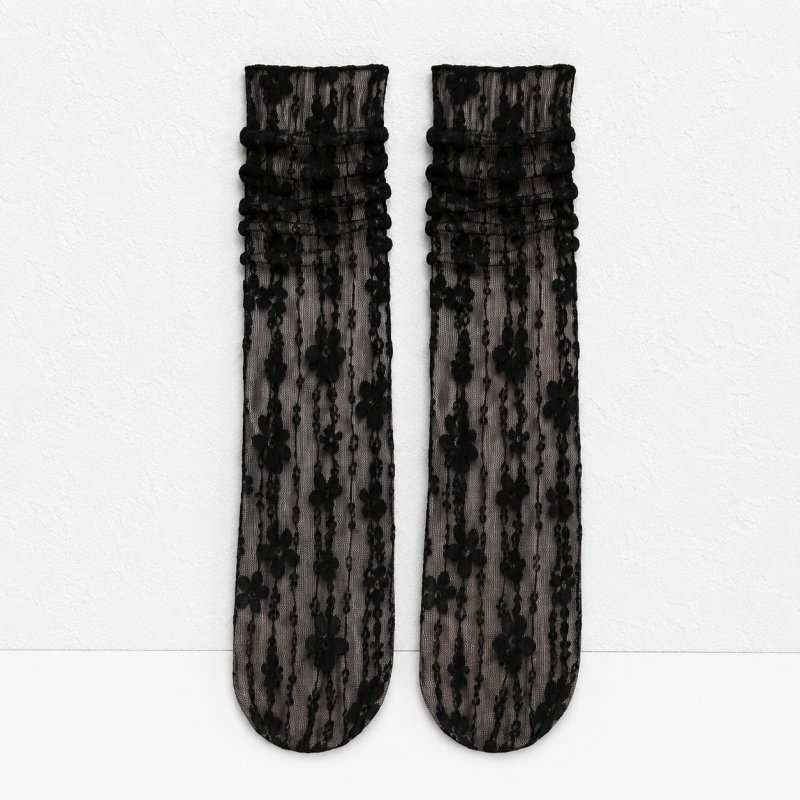 CouldNook Floral Lace Sheer Socks - Soft Wardrobe Accent