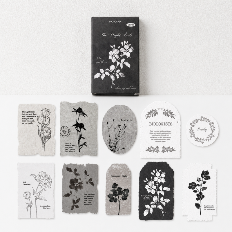 CouldNook Letterpress Relief Stickers - Aesthetic Botanical Decor