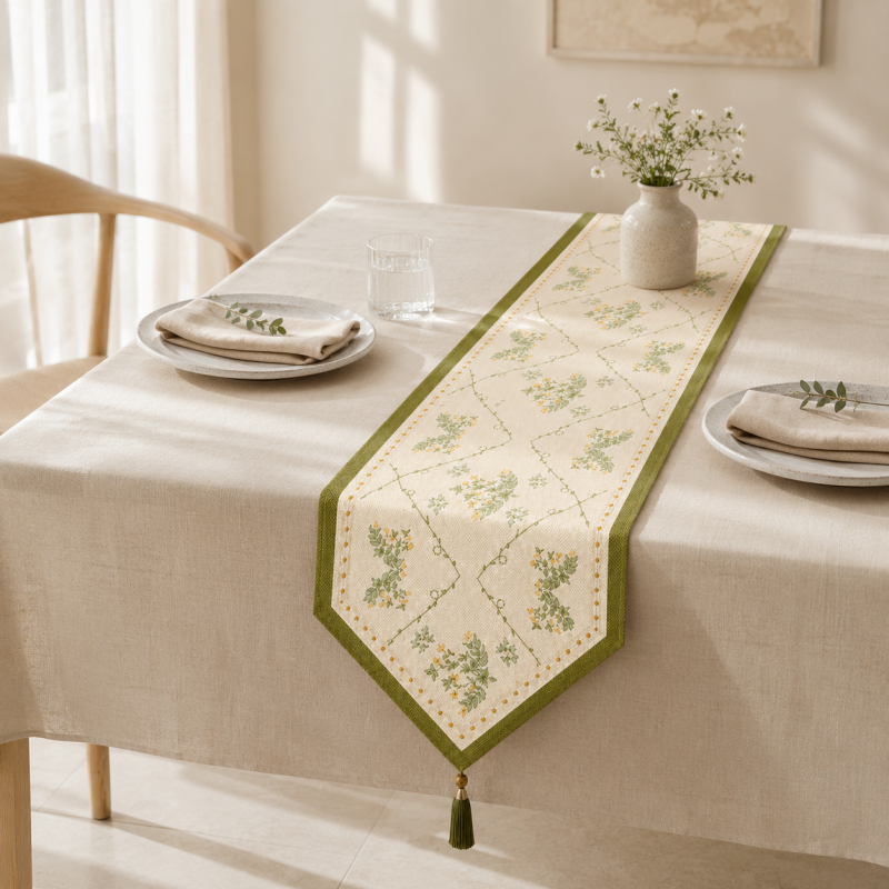 CouldNook Linen Blend Table Runner - Warm Home Decor