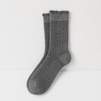 CouldNook Cozy Ruffle Edge Sheer Crew Socks - Gentle Outfit Accent