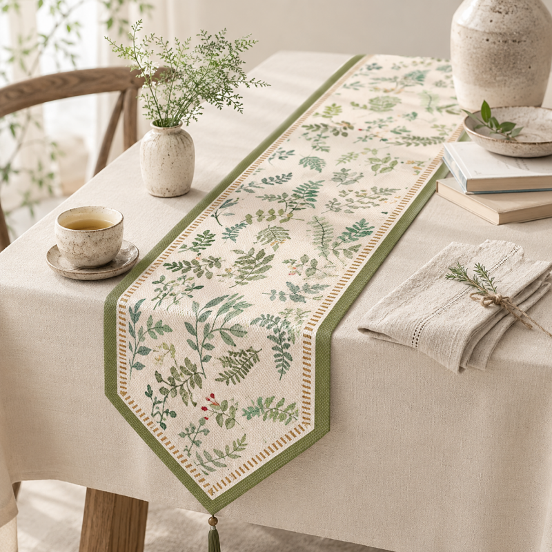 CouldNook Elegant Linen Blend Texture Table Runner - Warm Minimalist Home Decor