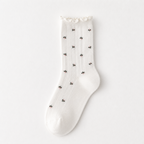 CouldNook Cozy Ruffle Dot Crew Socks - Soft Shoe Accent