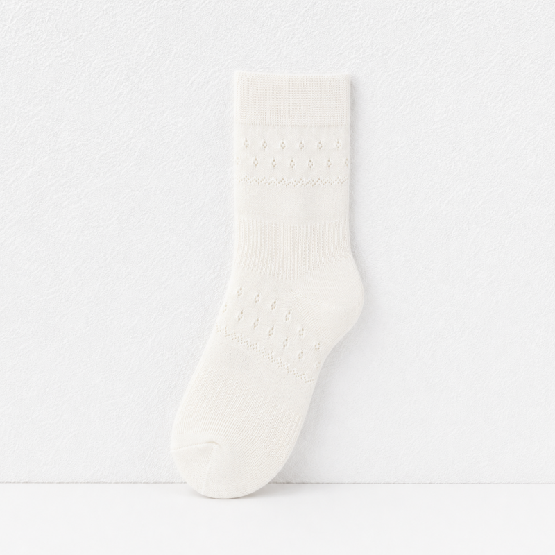 CouldNook Cozy Eyelet Ruffle Crew Socks - Sweet Drawer Accent