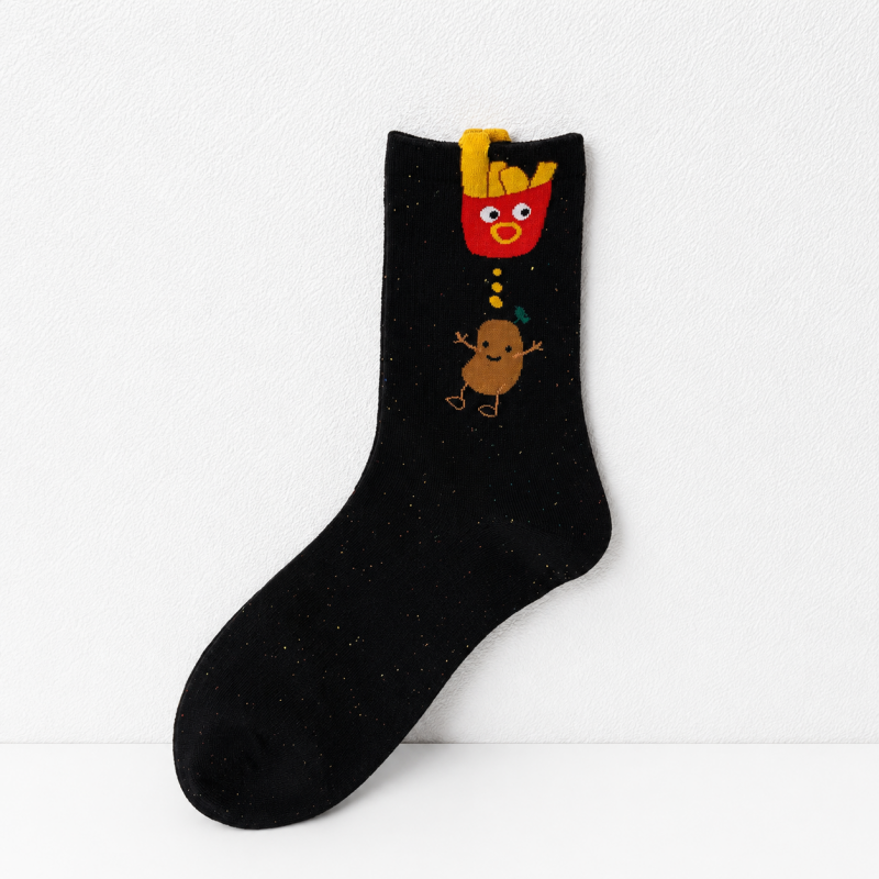 CouldNook Cozy Snack Motif Crew Socks - Playful Home Accent