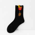 CouldNook Cozy Snack Motif Crew Socks - Playful Home Accent