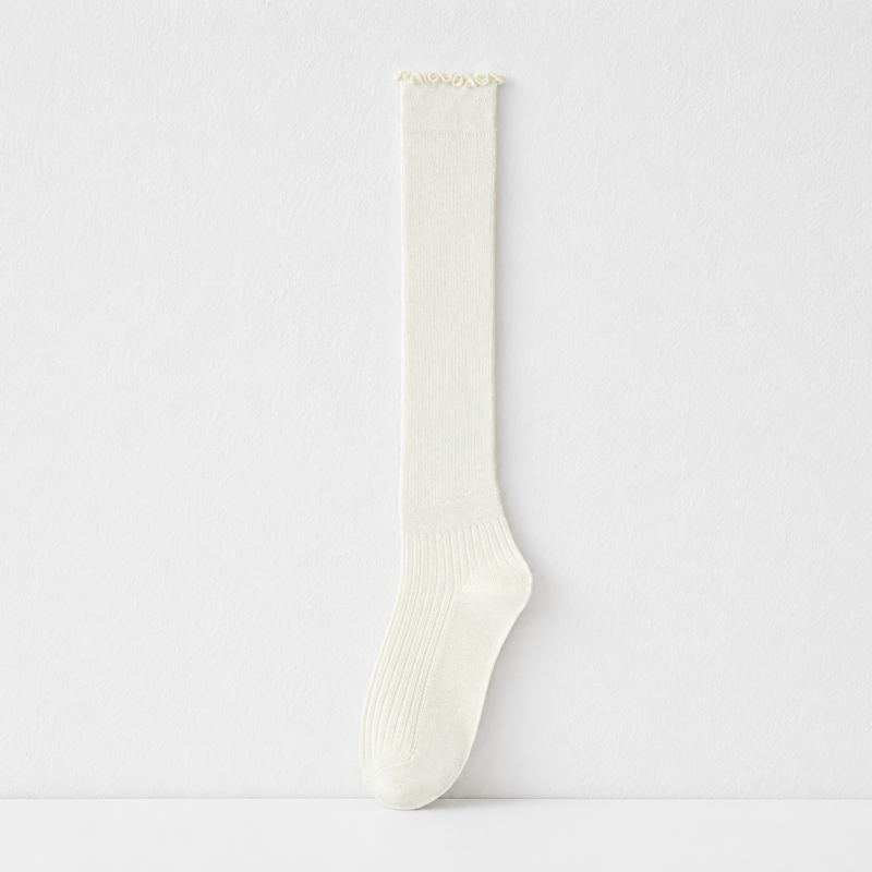 CouldNook Cozy Wavy-Cuff Tall Socks - Soft Outfit Accent