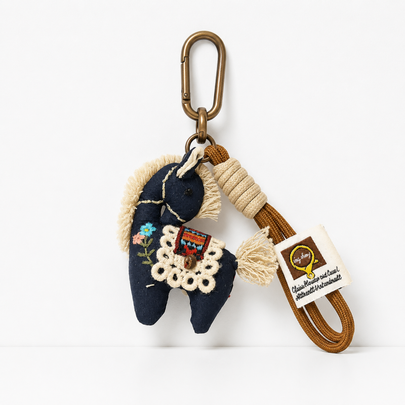 CouldNook Cotton Horse Fabric Pendant - Aesthetic Artisan Bag Charm