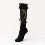 CouldNook Sheer Floral Mid Calf Socks - Delicate Footwear Accent