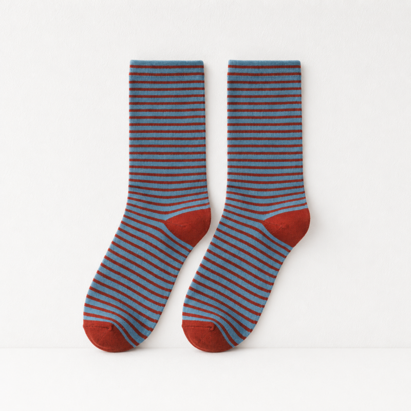 CouldNook Cozy Striped Crew Socks - Layered Outfit Accent