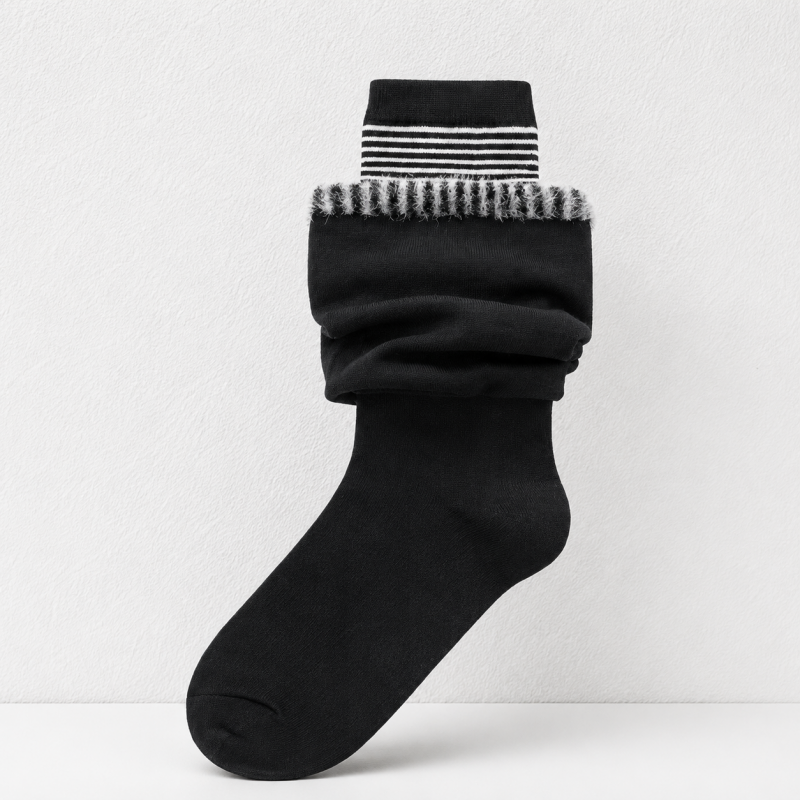 CouldNook Wide Stripe Crew Socks - Casual Wardrobe Accent