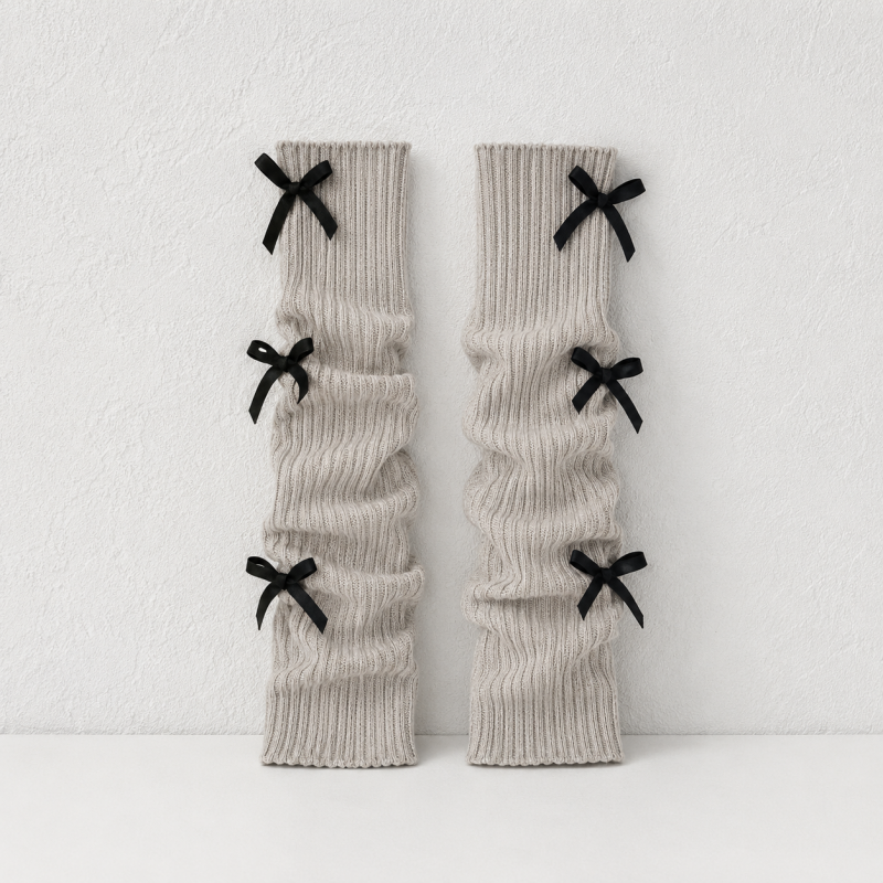 CouldNook Plush Bow Leg Warmer Socks - Cozy Footwear Accent