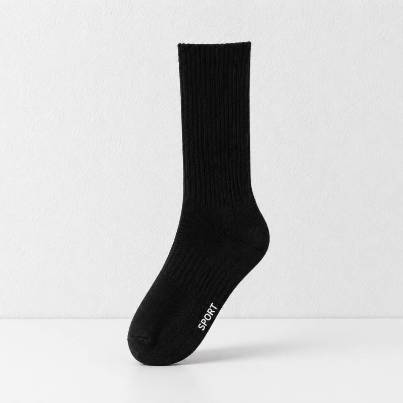 CouldNook Men Cushioned Ribbed Crew Socks - Everyday Comfort Accent