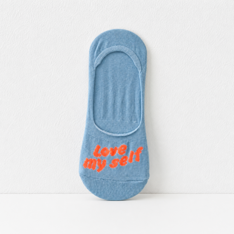 CouldNook Cozy Letter Print Invisible No Show Socks - Everyday Drawer Accent