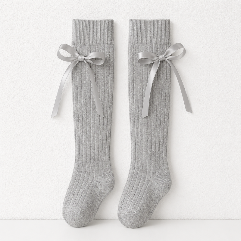 CouldNook Side Lace Up Knee Socks - Dress Shoe Accent