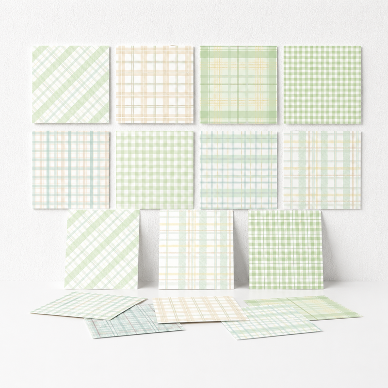 CouldNook Plaid Memo Paper - Aesthetic Fresh Grid Stationery