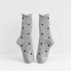 CouldNook Cozy Polka Dot Textured Crew Socks - Playful Drawer Accent