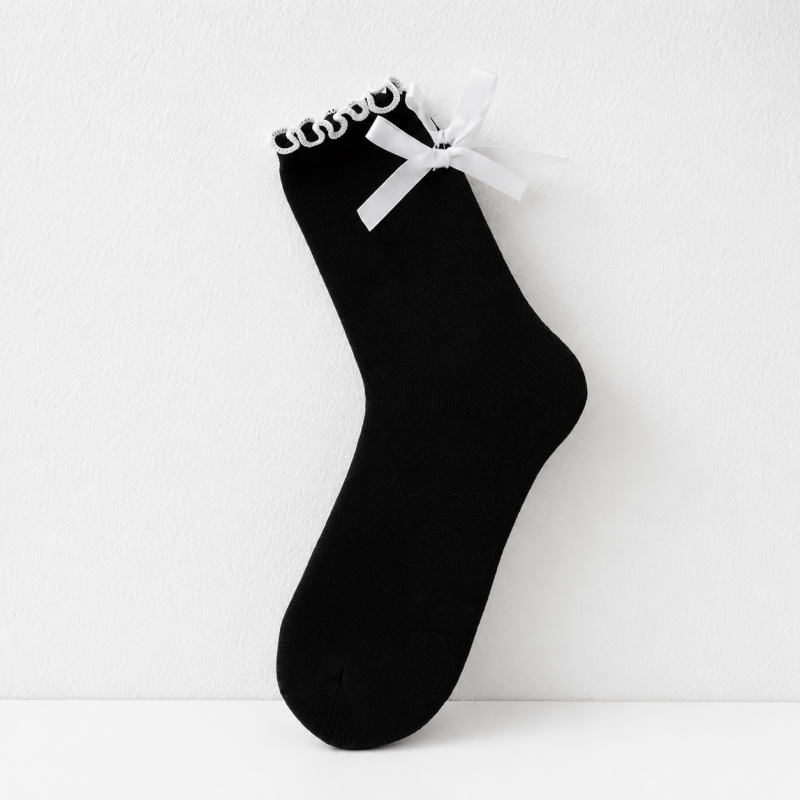 CouldNook Embroidered Character Ribbed Crew Socks - Small Gift Accent