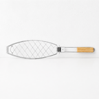 CouldNook Wooden Handle Stainless Steel BBQ Grill Baskets - Barbecue Cooking Tool