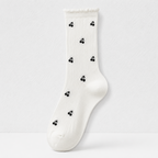 CouldNook Tiny Motif Ruffle Crew Socks - Shoe Styling Accent