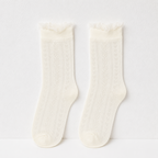 CouldNook Sheer Pattern Ankle Socks - Mary Jane Accent