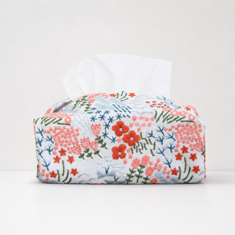 CouldNook Embroidered Tissue Box - Aesthetic Luxe Storage Bag