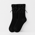 CouldNook Dot Texture Bow Ankle Socks - Daily Shoe Accent
