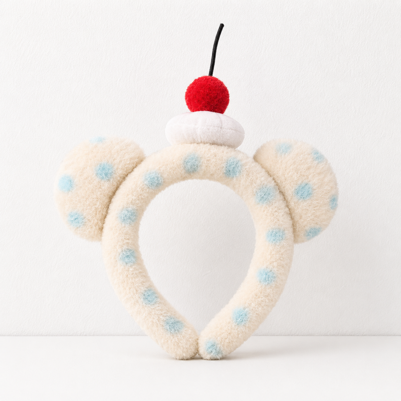 CouldNook Cherry and Animal Plush Headband - Soft Hair Accessory