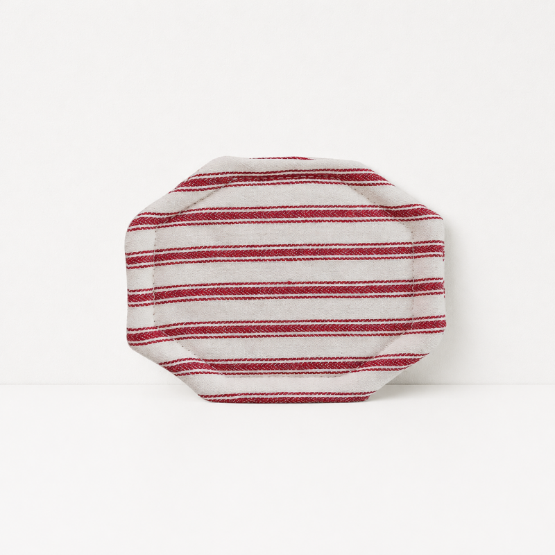 CouldNook Striped Octagonal Coaster - Aesthetic Fabric Cup Mat