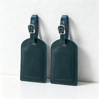 Premium Top-Grain Cowhide Leather Luggage Tags, Customizable Airplane Embossed Travel ID Tags