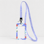 Cute Oil Painting Flower Card Holder with Keychain/Lanyard, Cartoon ID Card Case for Students & Kids