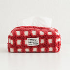 CouldNook Red Waffle Tissue Bag - Aesthetic Festive Storage Case