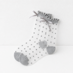CouldNook Sheer Bow Lace Ankle Socks - Mary Jane Shoe Accent