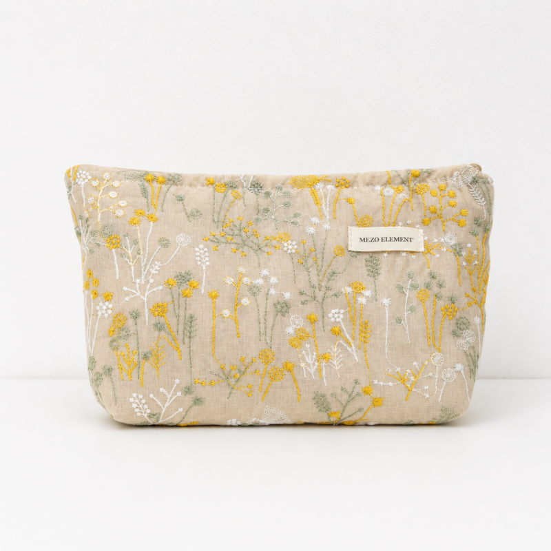 CouldNook Embroidered Cosmetic Bag - Aesthetic Cotton-Linen Case