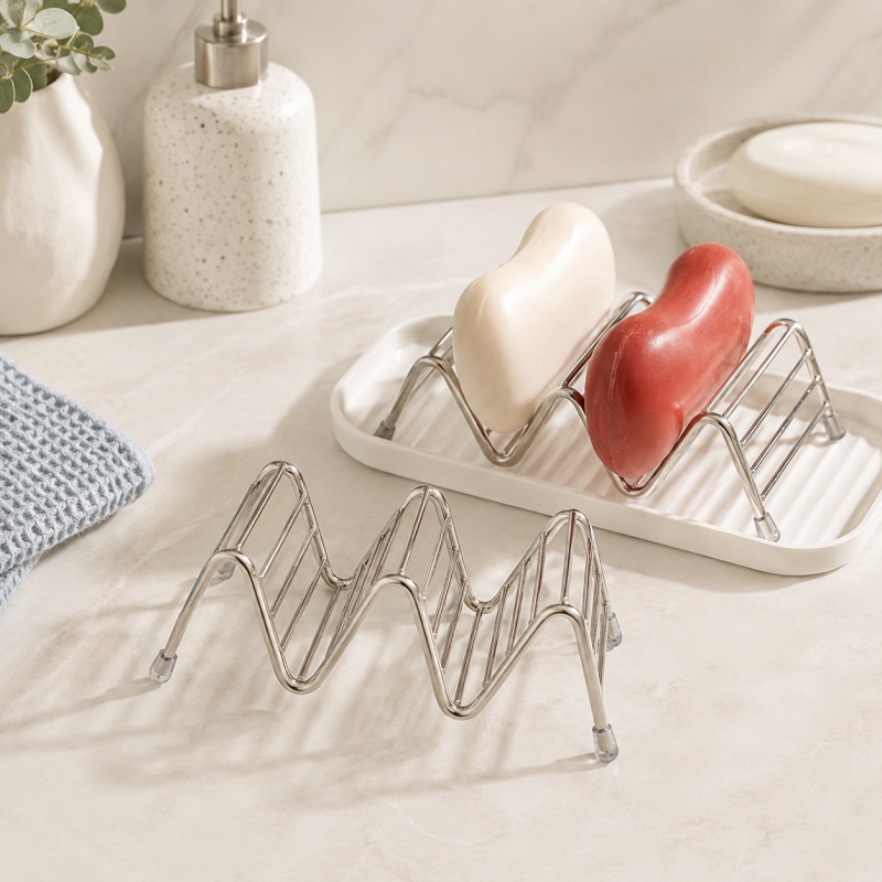 CouldNook Wave Stainless Steel Soap Rack - Bathroom Organizer