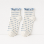 CouldNook Cozy Ruffle Cuff Textured Crew Socks - Soft Lounge Accent