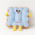 CouldNook Cozy Plaid Plush Square Shaped Seat Cushion - Soft Scalloped Chair Pad