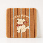 CouldNook Cartoon Scarf Puppy Fleece Square Seat Chair Cushion- Non-Slip Winter Chair Pad
