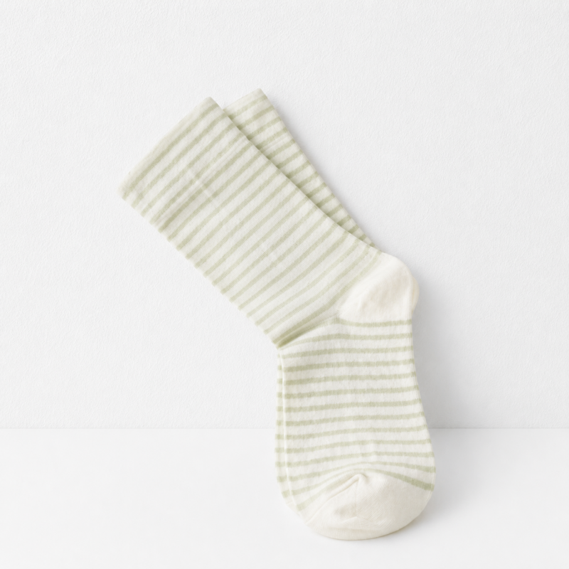 CouldNook Cozy Fine Stripe Crew Socks - Everyday Lounge Accent