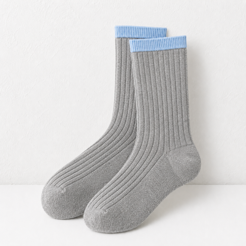 CouldNook Cozy Ribbed Pattern Crew Socks - Everyday Outfit Accent