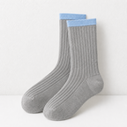 CouldNook Cozy Ribbed Pattern Crew Socks - Everyday Outfit Accent