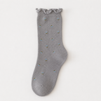 CouldNook Cozy Ruffle Dot Crew Socks - Soft Shoe Accent