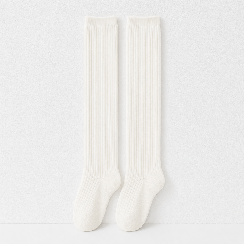 CouldNook Ribbed Over Knee Long Socks - Layered Outfit Accent