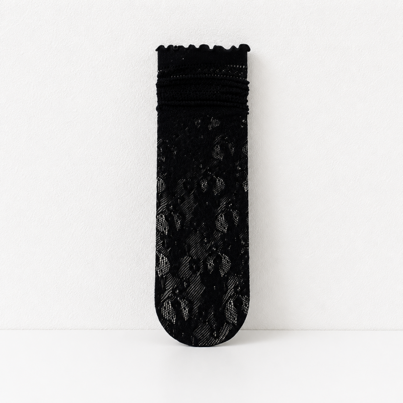 CouldNook Lace Flower Thin Mid Socks - Light Wardrobe Accent