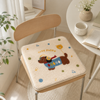 CouldNook Puppy Bear Balloon Polka Dot Fleece Square Seat Chair Cushion- Non-Slip Winter Chair Pad