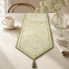 CouldNook Floral Printed Faux Linen Table Runner - Warm Home Decor