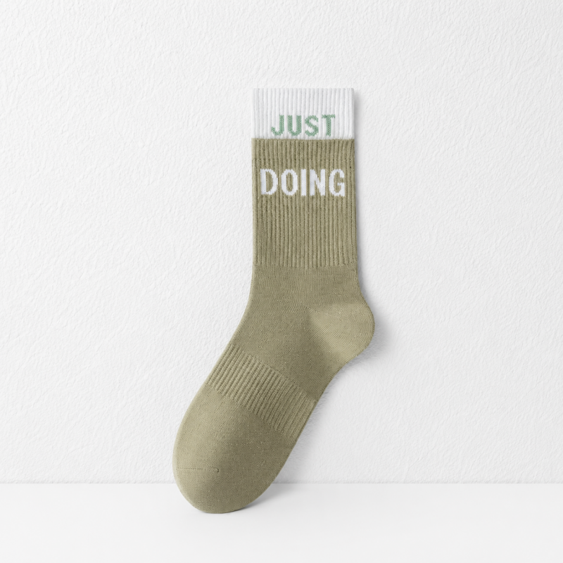 CouldNook Cozy Letter Sport Crew Socks - Everyday Sneaker Accent