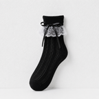 CouldNook Sheer Bow Ruffle Ankle Socks - Soft Shoe Accent