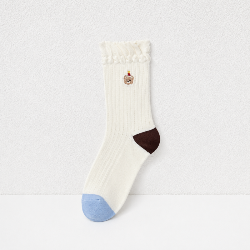 CouldNook Cozy Embroidered Ankle Socks - Playful Home Accent