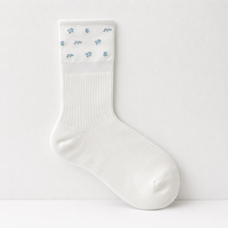 CouldNook Cozy Sheer Check Crew Socks - Gentle Shoe Accent
