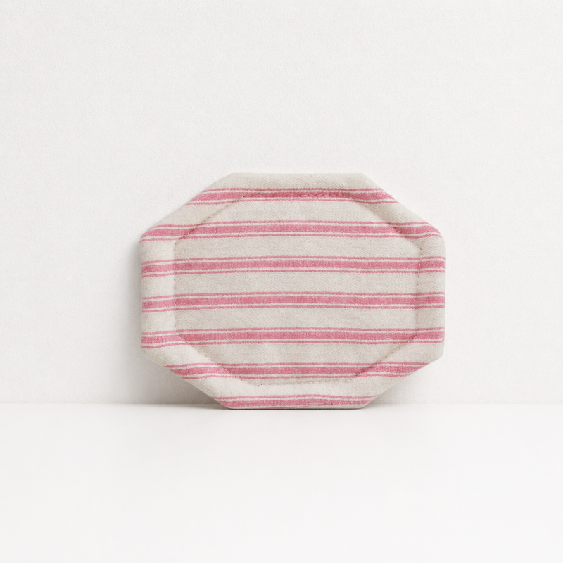 CouldNook Striped Octagonal Coaster - Aesthetic Fabric Cup Mat